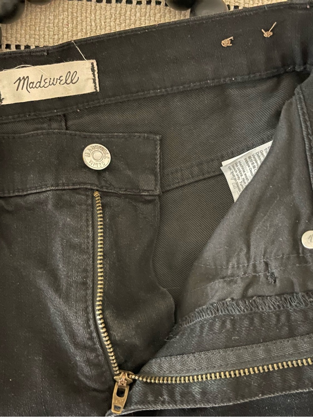 Madewell High-Rise Wide Leg Jeans in Black Wash Size 26 - Picture 4 of 5